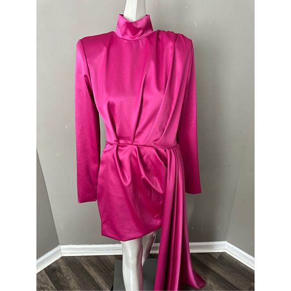 Michael Costello Collection Robbie Draped Minidress US 10 $675 - Picture 7 of 12